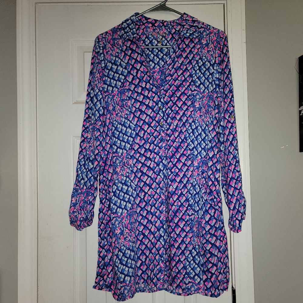 Lilly Pulitzer Lillith tunic dress top pop up toe pineapple size XS